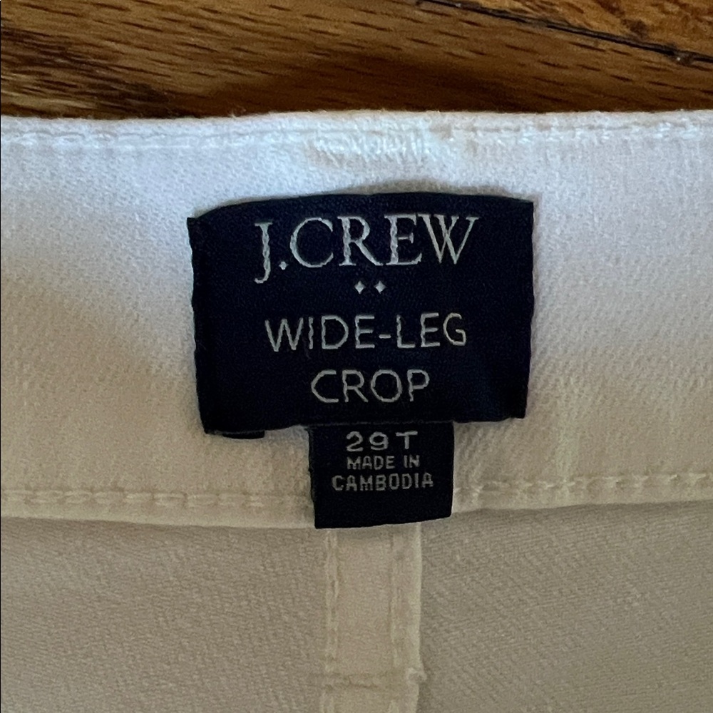 J. Crew White Wide-Leg Crop Jeans - Picture 3 of 4